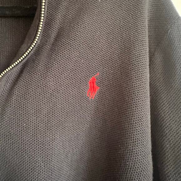 Polo Ralph Lauren 1/4 Zip Black Pima Cotton Sweater XL - Picture 5 of 11
